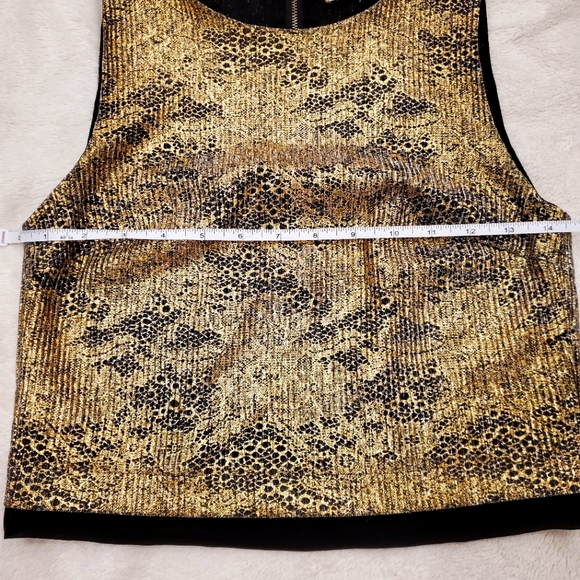 Sophie Rue Gold Black Crop Top Size XS - Picture 3 of 6
